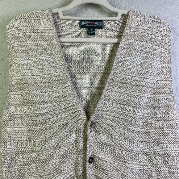 AMERICAN EAGLE Vintage Knit Button Up Preppy Nerdy School Girl Cozy Vest - Picture 3 of 12